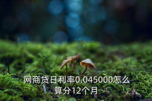  網(wǎng)商貸日利率0.045000怎么算分12個(gè)月