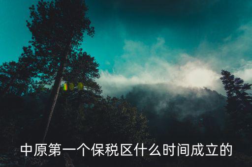 新泰保稅區(qū)什么時間投建，中原第一個保稅區(qū)什么時間成立的