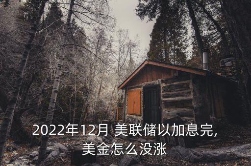 2022年12月 美聯(lián)儲(chǔ)以加息完,美金怎么沒漲