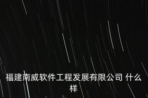 福建南威軟件工程發(fā)展有限公司 什么樣