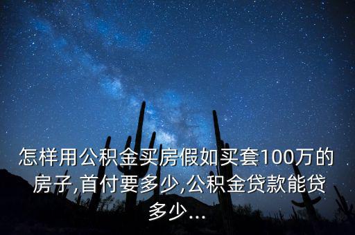 100萬(wàn)的房子怎么按揭