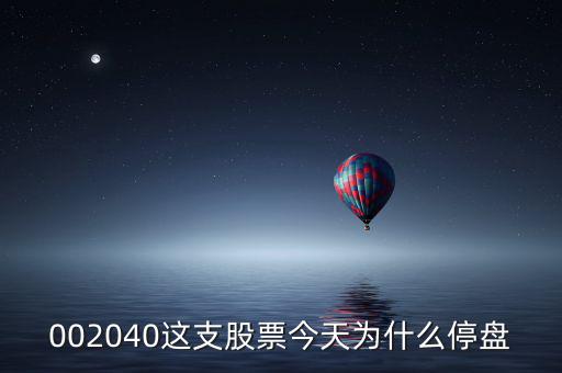 鴻博股份今天為什么停牌，002040這支股票今天為什么停盤