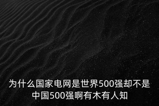 為什么國家電網是世界500強卻不是中國500強啊有木有人知