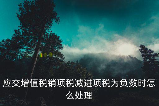 應交增值稅銷項稅減進項稅為負數(shù)時怎么處理