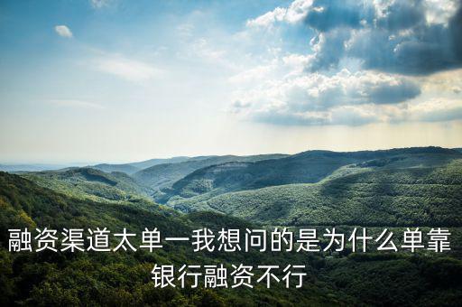 為什么不能單靠銀行融資，中國農業(yè)銀行為啥不能簽約融資融券信用擔保賬戶