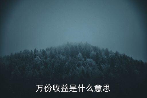 萬(wàn)份收益是什么意思