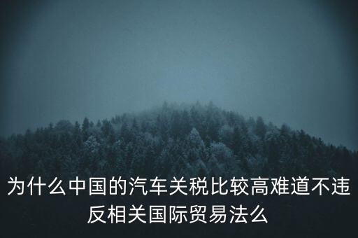 為什么中國的汽車關(guān)稅比較高難道不違反相關(guān)國際貿(mào)易法么