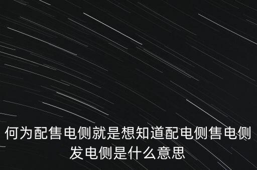 什么是發(fā)電側(cè)，發(fā)電側(cè)和變電側(cè)的側(cè)是什么意思啊