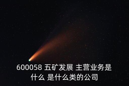 600058 五礦發(fā)展 主營業(yè)務是什么 是什么類的公司