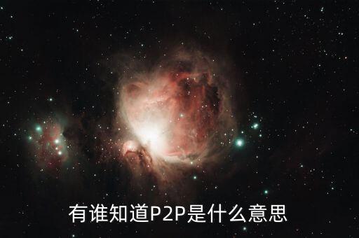 有誰(shuí)知道P2P是什么意思