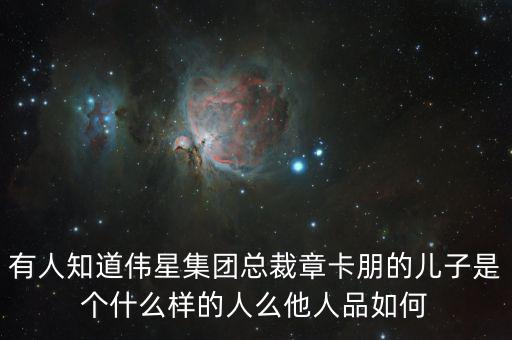 有人知道偉星集團總裁章卡朋的兒子是個什么樣的人么他人品如何