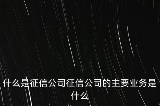 什么是征信公司征信公司的主要業(yè)務是什么