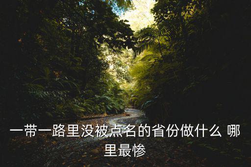 一帶一路為什么沒江蘇，一帶一路里沒被點名的省份做什么 哪里最慘