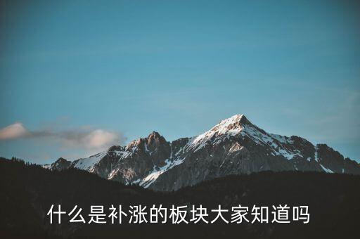 什么是補(bǔ)漲的板塊大家知道嗎