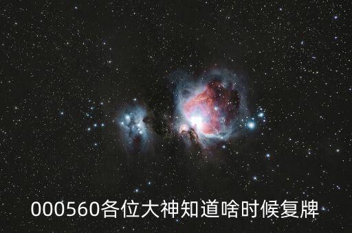 佳訊飛鴻什么時候復牌，000560各位大神知道啥時候復牌