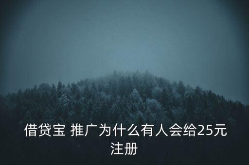  借貸寶 推廣為什么有人會(huì)給25元注冊(cè)