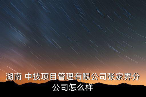 湖南 中技項(xiàng)目管理有限公司張家界分公司怎么樣