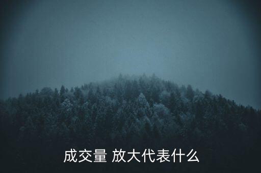  成交量 放大代表什么