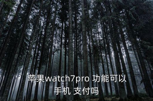  蘋果watch7pro 功能可以手機 支付嗎