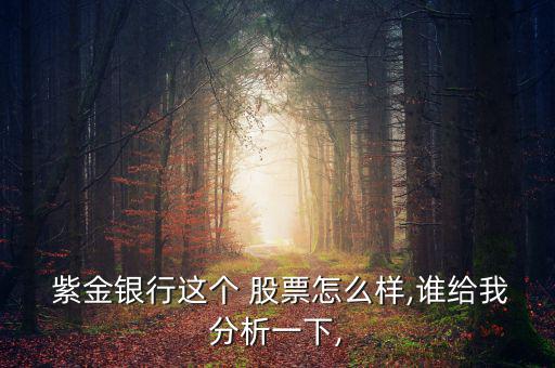  紫金銀行這個(gè) 股票怎么樣,誰給我分析一下,