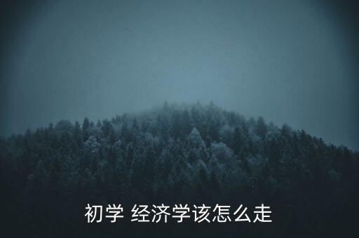 初學 經濟學該怎么走