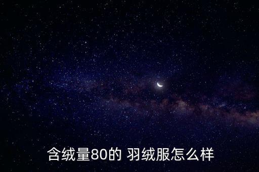  含絨量80的 羽絨服怎么樣