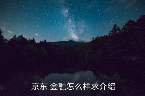  京東 金融怎么樣求介紹