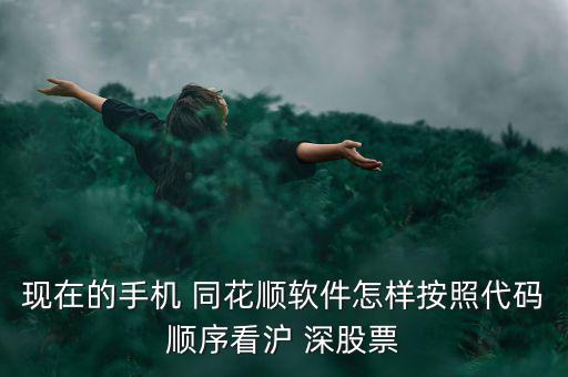 現(xiàn)在的手機 同花順軟件怎樣按照代碼順序看滬 深股票