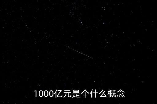  1000億元是個什么概念