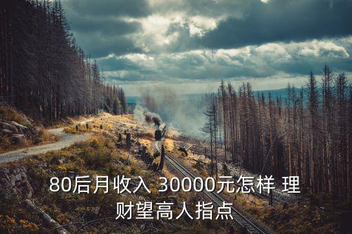 80后月收入 30000元怎樣 理財望高人指點(diǎn)