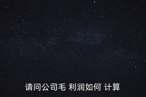 請問公司毛 利潤如何 計算