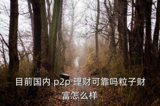 目前國內(nèi) p2p 理財可靠嗎粒子財富怎么樣