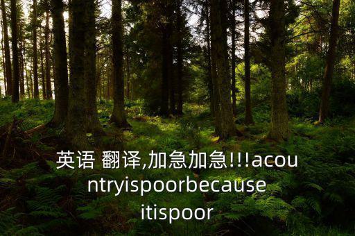 英語(yǔ) 翻譯,加急加急!!!acountryispoorbecauseitispoor