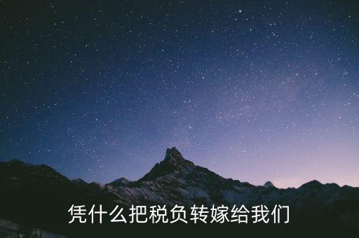 憑什么把稅負轉嫁給我們