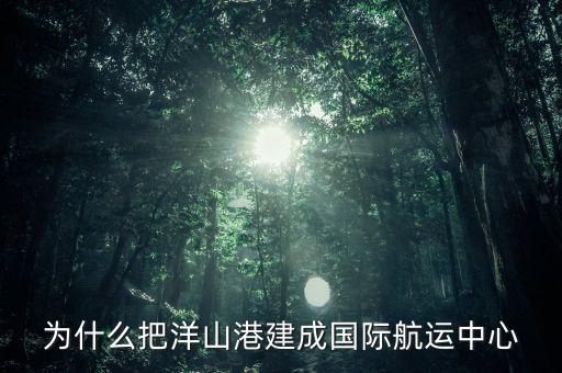 為什么建洋山港，上海為什么需要建設(shè)大小洋山港口