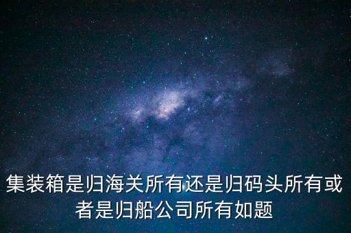 集裝箱是歸海關(guān)所有還是歸碼頭所有或者是歸船公司所有如題