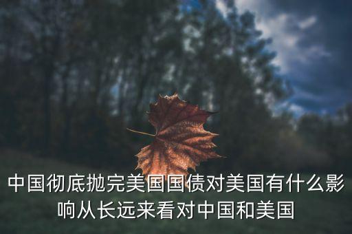 中國徹底拋完美國國債對(duì)美國有什么影響從長遠(yuǎn)來看對(duì)中國和美國