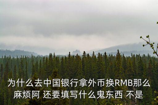 為什么去中國(guó)銀行拿外幣換RMB那么麻煩阿 還要填寫什么鬼東西 不是