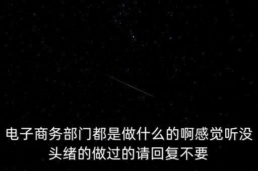 電商部是做什么，電商部是做什么的