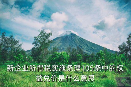 新企業(yè)所得稅實(shí)施條理105條中的權(quán)益兌價(jià)是什么意思