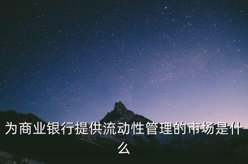 為商業(yè)銀行提供流動(dòng)性管理的市場(chǎng)是什么