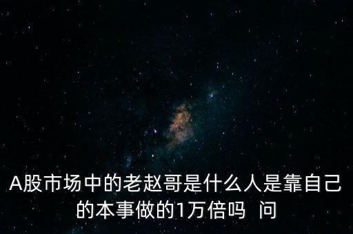 A股市場(chǎng)中的老趙哥是什么人是靠自己的本事做的1萬倍嗎  問