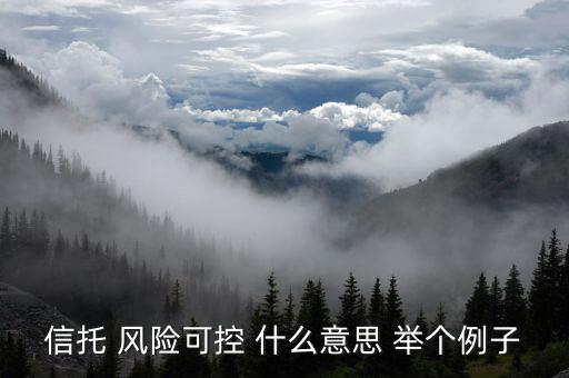 什么是可控風(fēng)險(xiǎn)，信托 風(fēng)險(xiǎn)可控 什么意思 舉個(gè)例子