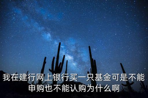 我在建行網(wǎng)上銀行買一只基金可是不能申購也不能認購為什么啊