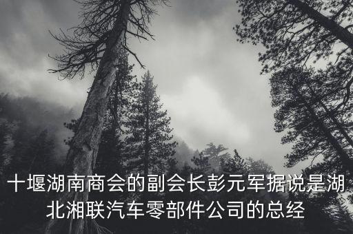 十堰湖南商會(huì)的副會(huì)長(zhǎng)彭元軍據(jù)說是湖北湘聯(lián)汽車零部件公司的總經(jīng)