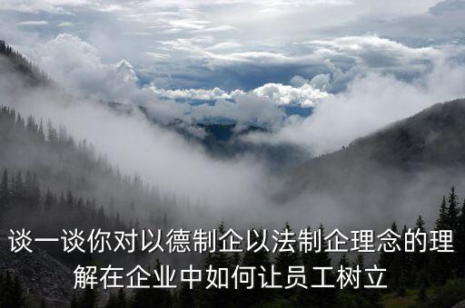 談一談你對(duì)以德制企以法制企理念的理解在企業(yè)中如何讓員工樹(shù)立