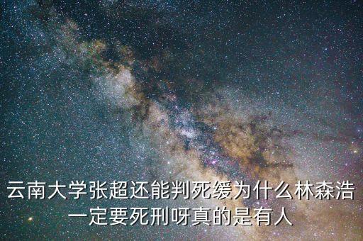 為什么要對林森浩進行死刑，云南大學張超還能判死緩為什么林森浩一定要死刑呀真的是有人