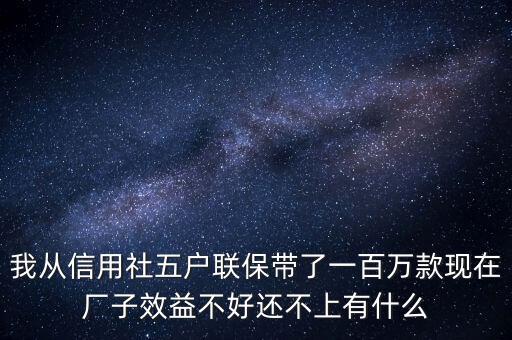 我從信用社五戶聯(lián)保帶了一百萬(wàn)款現(xiàn)在廠子效益不好還不上有什么