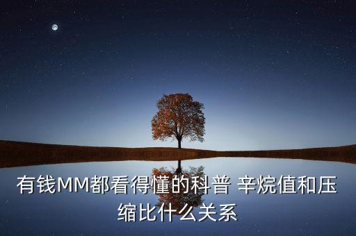 有錢MM都看得懂的科普 辛烷值和壓縮比什么關(guān)系