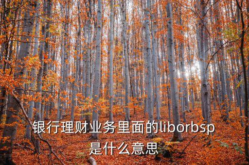 銀行理財業(yè)務里面的liborbsp是什么意思